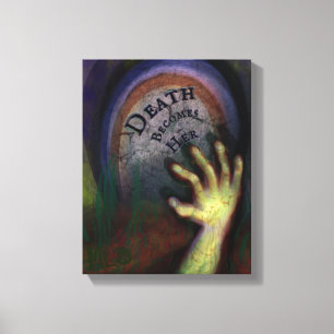 Zombie Graveyard Hand Reaching Up Haunted Art Canvas Print