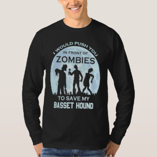 Zombie Halloween Basset Hound Pet T-Shirt