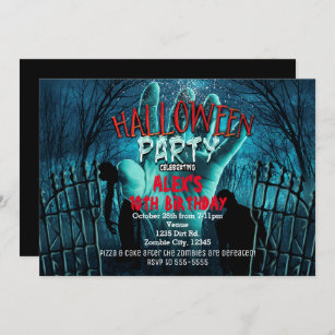 Zombie Halloween Costume Party Invitations