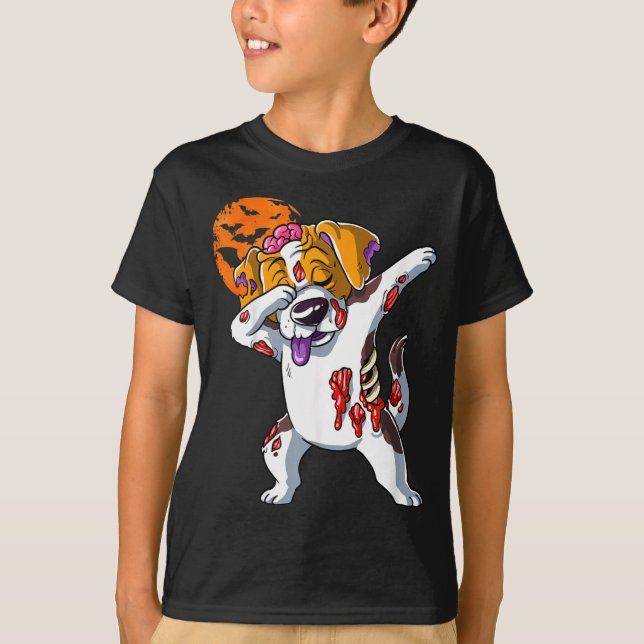 Zombie Halloween Dog T-Shirt (Front)
