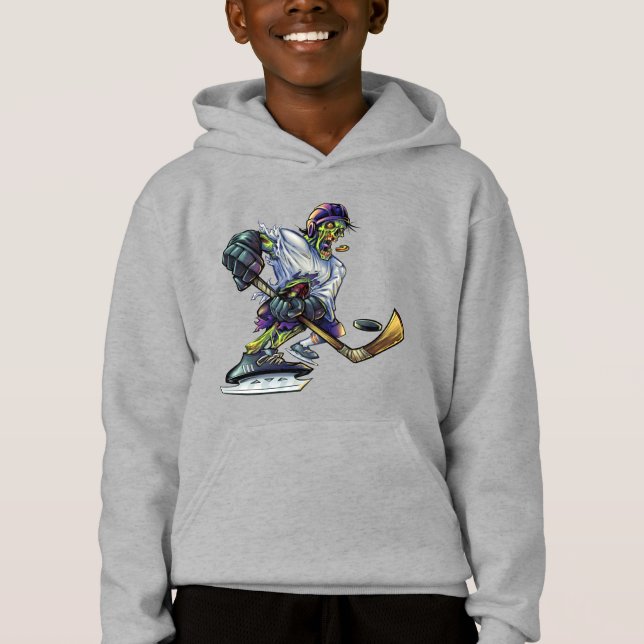 Zombie Halloween Hockey Player Funny Boy's (Front)