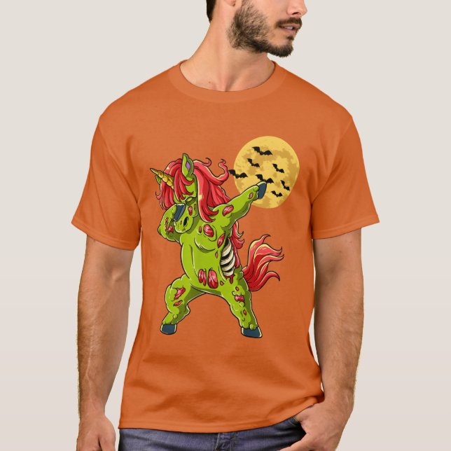 Zombie Halloween unicorn Halloween costume gifts f T-Shirt (Front)