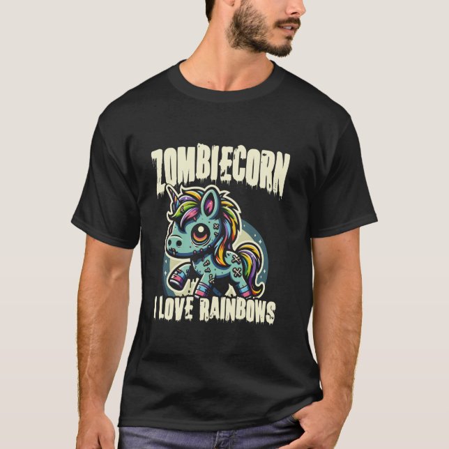 Zombie Halloween Unicorn Trick Or Treat Halloween  T-Shirt (Front)