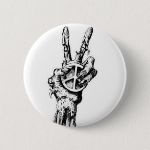 zombie hand 6 cm round badge