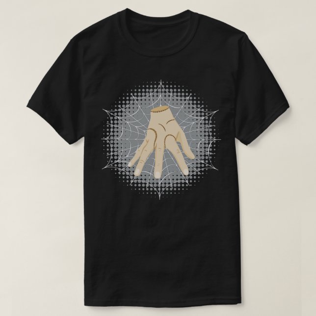Zombie hand in spider web T-Shirt (Design Front)