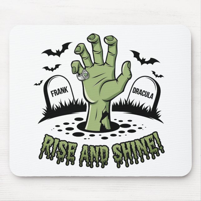 Zombie Hand Rising Halloween Design Fun and Spooky Mouse Pad (Front)