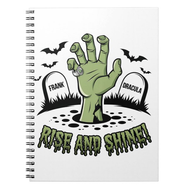 Zombie Hand Rising Halloween Design Fun and Spooky Notebook (Front)