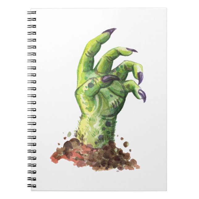 Zombie hand sticking out of the ground notebook (Front)
