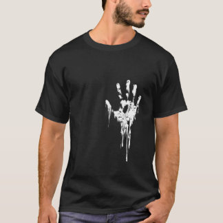 Zombie Handprint Halloween Design Dripping Paint S T-Shirt