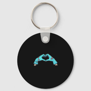 Zombie Hands Heart Halloween Spooky Key Ring