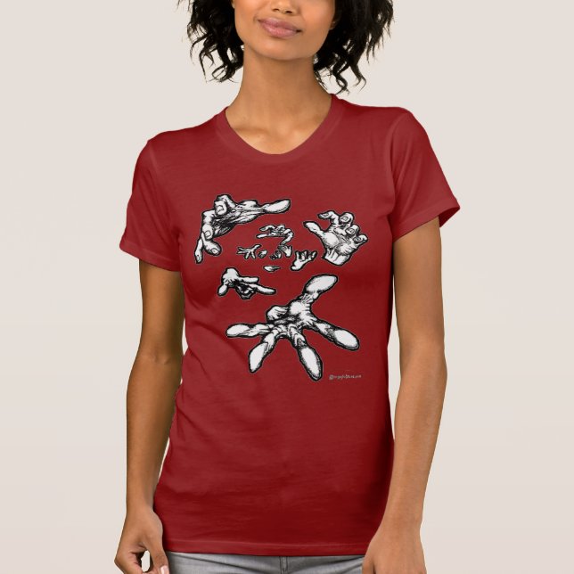 Zombie Hands Ladies T-shirt (Front)