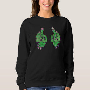 Zombie hands middle finger Premium Sweatshirt