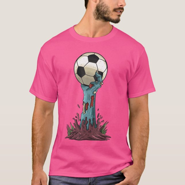 Zombie Hands Soccer Funny Horror Scary Halloween C T-Shirt (Front)