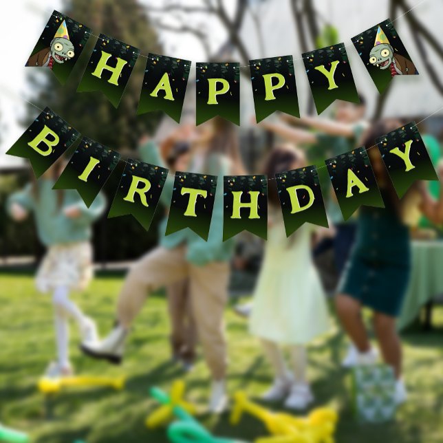 Zombie Happy Birthday Boy Halloween Monsters Bunting (Creator Uploaded)