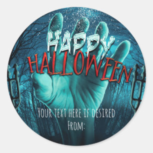 Zombie Happy Halloween Party Favour Classic Round Sticker