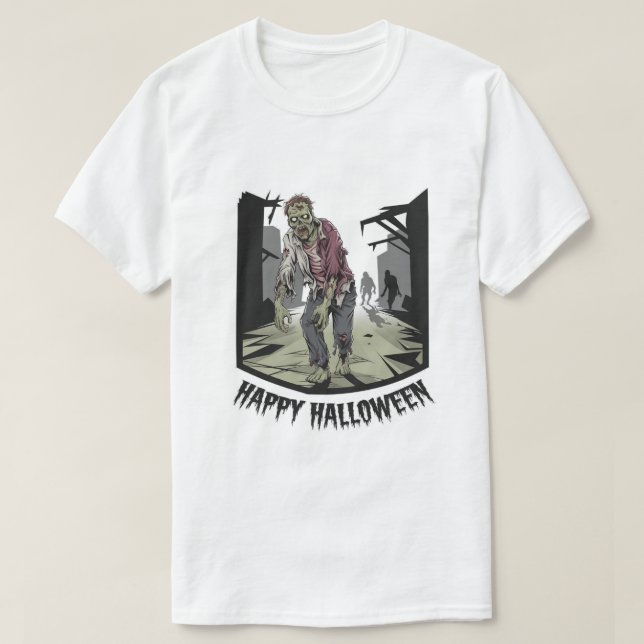 Zombie: Happy Halloween T-Shirt (Design Front)