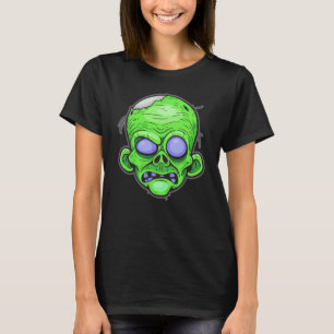 Zombie Head Illustration Art T-Shirt
