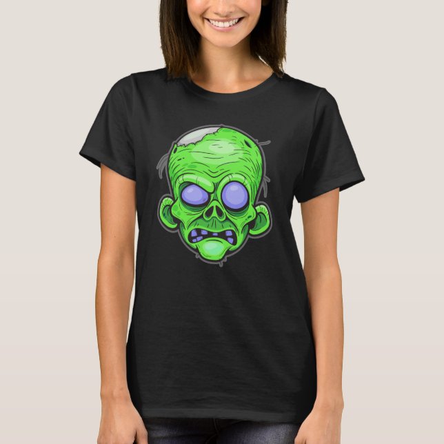 Zombie Head Illustration Art T-Shirt (Front)
