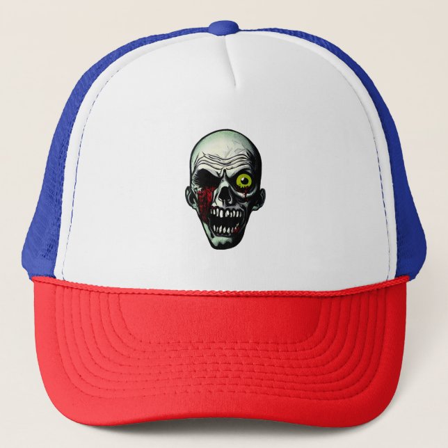 Zombie Head Trucker Hat (Front)