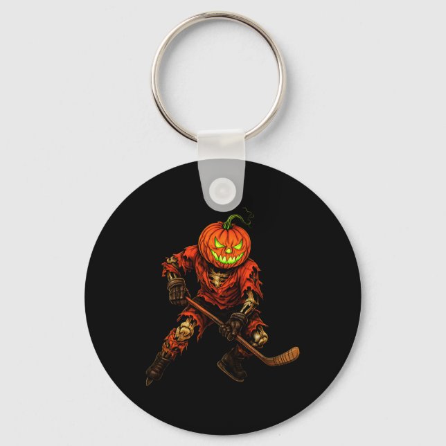 Zombie Hockey Player Costume Skeleton Ice Hockey H Key Ring (Front)