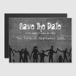 Zombie Horde Gothic Dark Save the Date Magnetic Invitation