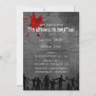 Zombie Horde Gothic Dark Wedding Invitation
