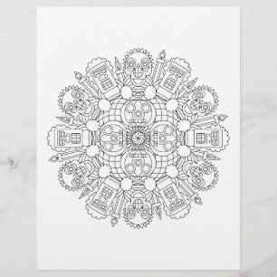Zombie Horde Halloween Mandala Colouring Page
