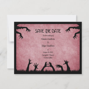 Zombie Horror Halloween Wedding Save The Date