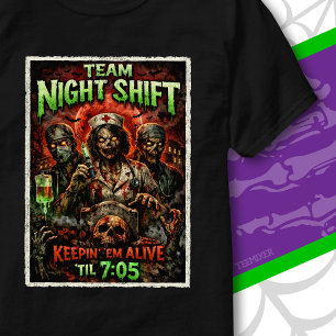Zombie Horror Team Night Shift Nurse Halloween T-Shirt