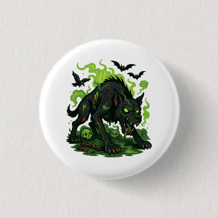 Zombie Hound of the Baskervilles – Cartoon Horror 3 Cm Round Badge