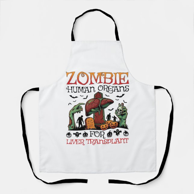 Zombie Human Organs Liver Transplant Halloween Gra Apron (Front)