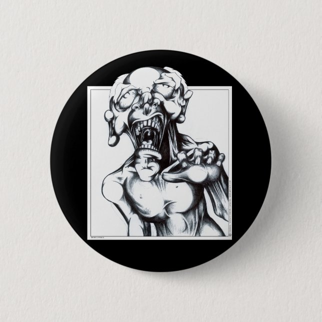 Zombie Hunger 6 Cm Round Badge (Front)