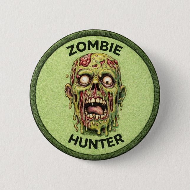 Zombie Hunter 6 Cm Round Badge (Front)