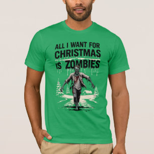 Zombie Hunter Christmas Wish Zombies for Christmas T-Shirt