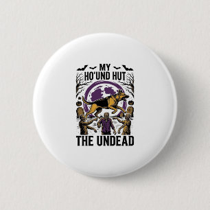 Zombie Hunter Dog Halloween Vintage Engraving Shir 6 Cm Round Badge