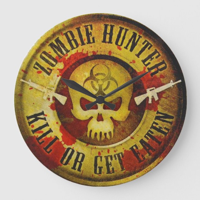 Zombie Hunter Large Clock (Front)