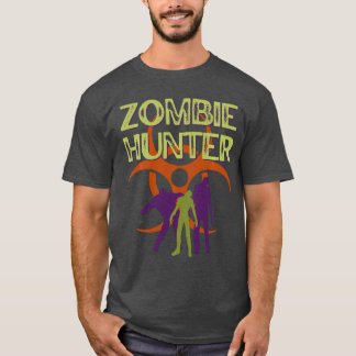 Zombie Hunter Scary Horror Halloween Costumeee fam T-Shirt