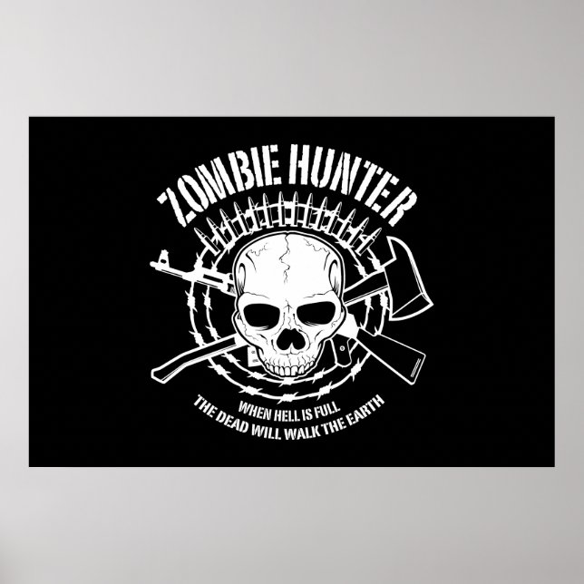 zombie hunter undead living dead poster (Front)