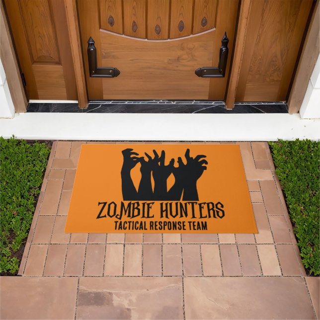 Zombie Hunters Tactical Response Team Halloween Doormat (Outdoor)