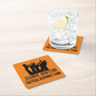 Zombie Hunters Tactical Response Team Square Paper Coaster