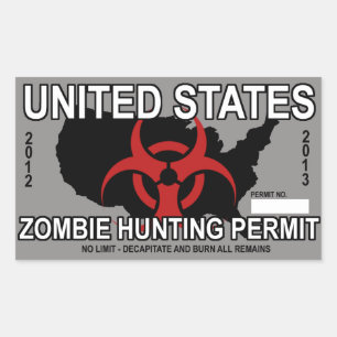 Zombie Hunting Permit Sticker