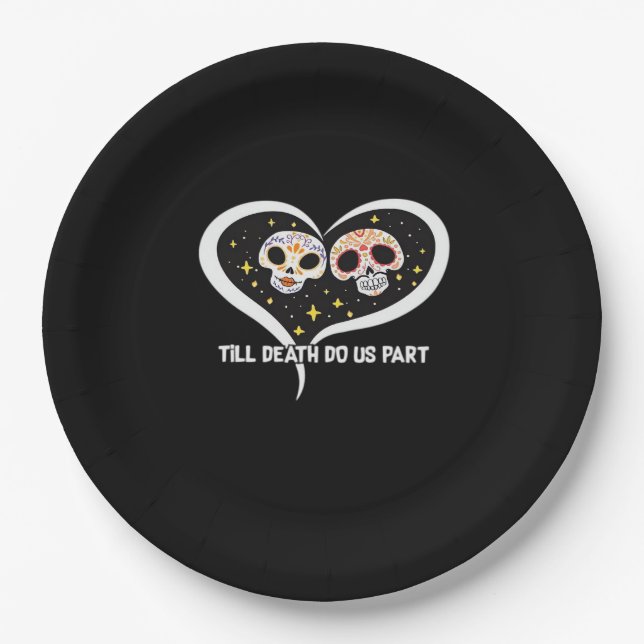Zombie In Graveyard - Till Death Do Us Part Paper Plate (Front)