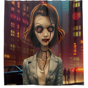 Zombie In The City Shower Curtain