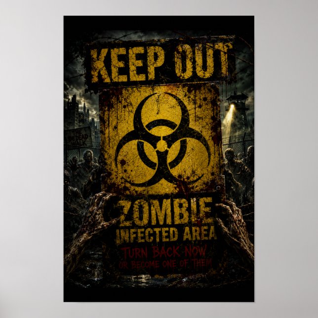 Zombie Infected Area – Keep Out  Poster (Front)