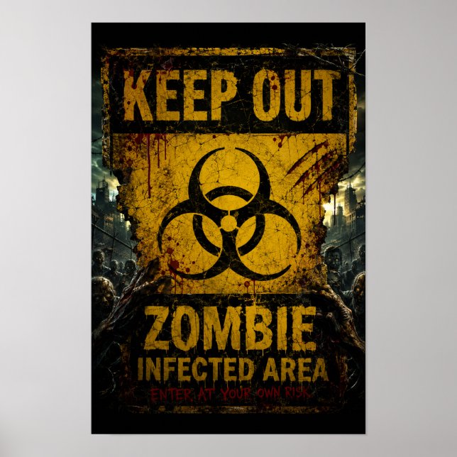 Zombie Infected Area – Keep Out  Poster (Front)
