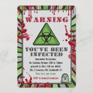 Zombie Infection Party Invitation