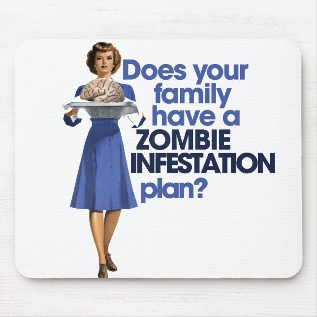 Zombie Infestation Plan Mouse Pad (Front)