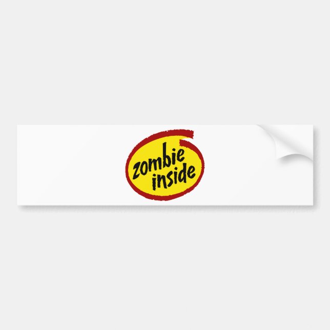 Zombie Inside Bumper Sticker (Front)