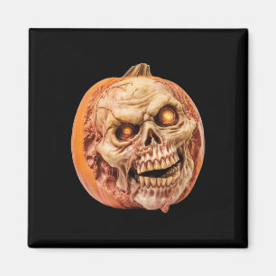 Zombie-Inspired Horror Pumpkin Funny Halloween Magnet