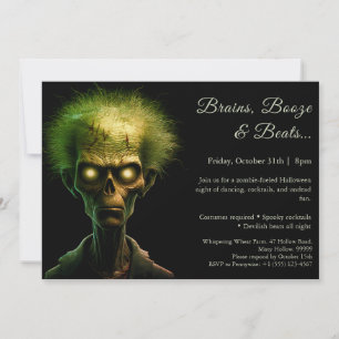 Zombie Invasion   Halloween Costume Party Invitation